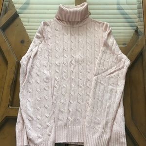Eddie Bauer Soft Blush Cable Turtleneck Sweater